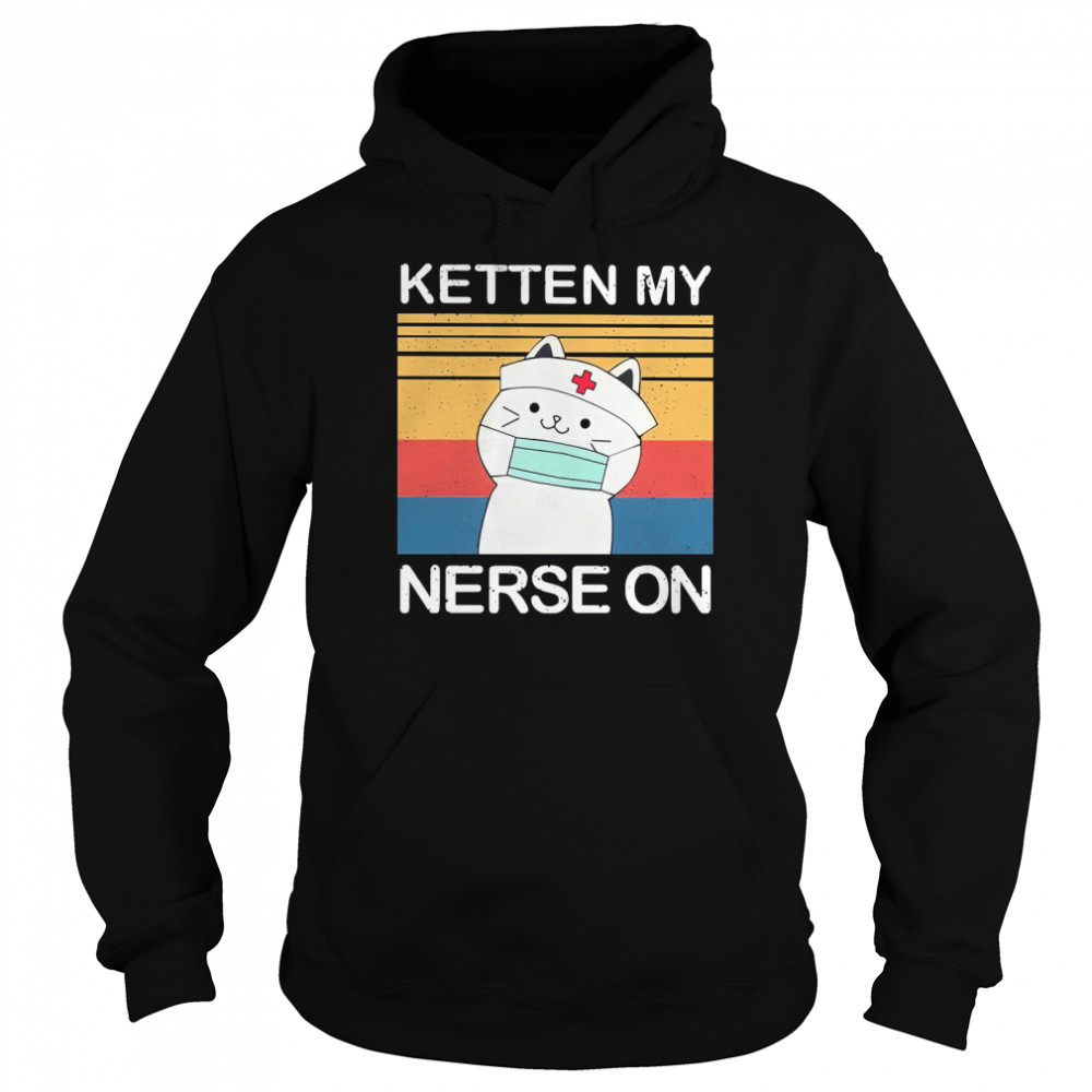 White Cat Ketten My Nurse On Vintage  Unisex Hoodie