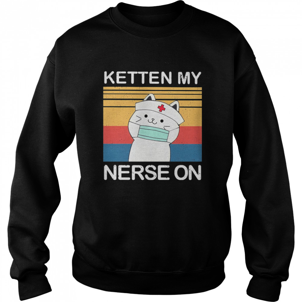 White Cat Ketten My Nurse On Vintage  Unisex Sweatshirt