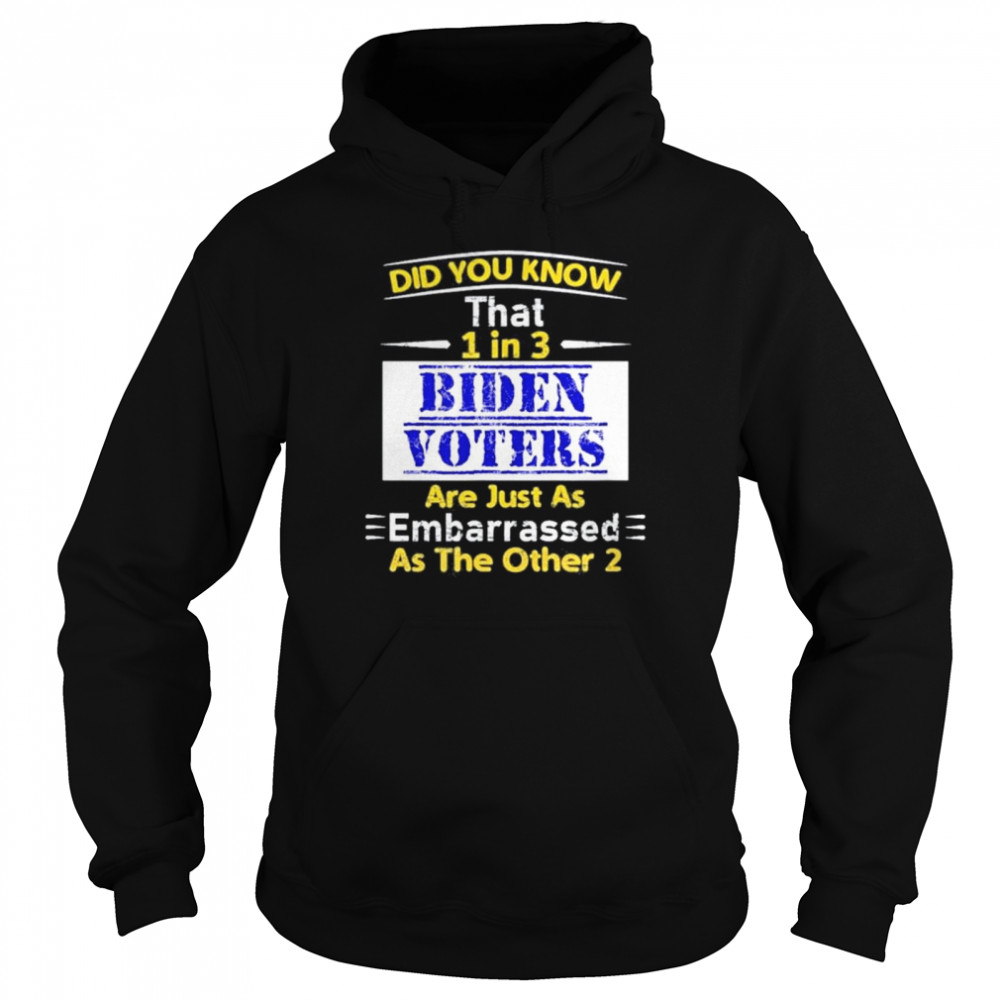 1 in 3 Biden voters are embarrassed as the other two  Unisex Hoodie