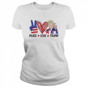 4th Of July Peace Love Trump Merica Usa Flag Patriotic T-Shirt Classic Women's T-shirt