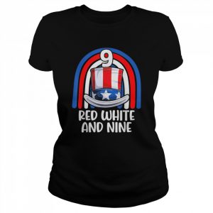 4th of July Red White 9 Years American Flag Shirt Classic Women's T-shirt