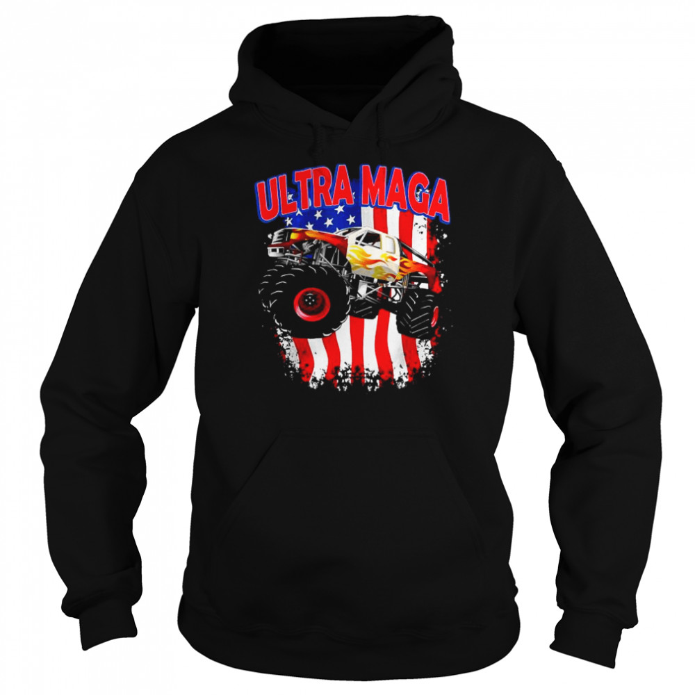 4th of july monster truck ultra maga American flag  Unisex Hoodie