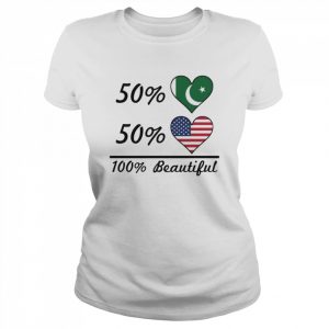 50% Pakistani Flag 50% American Flag 100% Beautiful Pakistan Shirt Classic Women's T-shirt