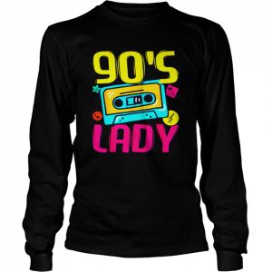 90’s Girls Outfit, 90s Lady, Costume 1990’s Fashion Cassette Shirt Long Sleeved T-shirt