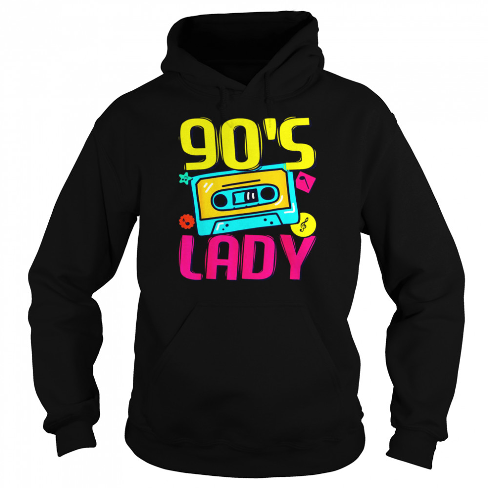 90’s Girls Outfit, 90s Lady, Costume 1990’s Fashion Cassette Shirt Unisex Hoodie