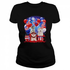 Alaskan Malamute Balloons Fireworks Shirt Classic Women's T-shirt