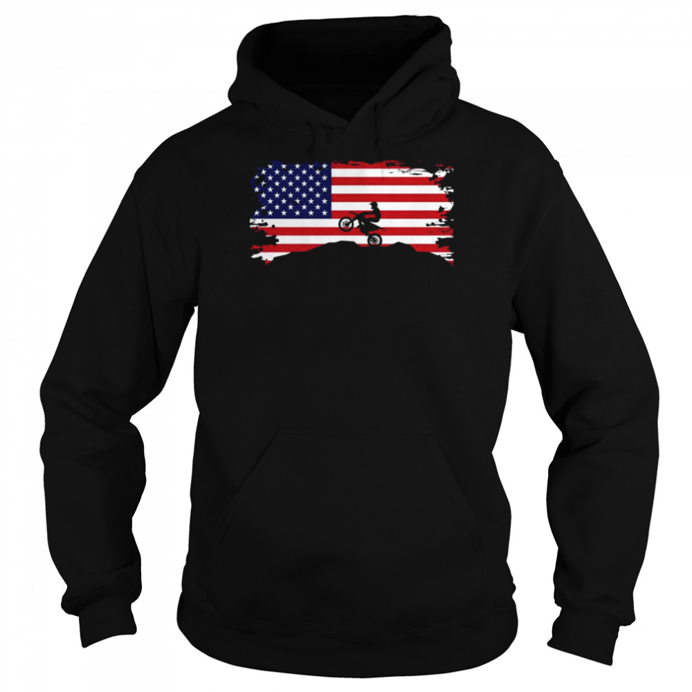 American Flag Motocross Apparel Motocross Dirt BikeShirt Shirt Unisex Hoodie