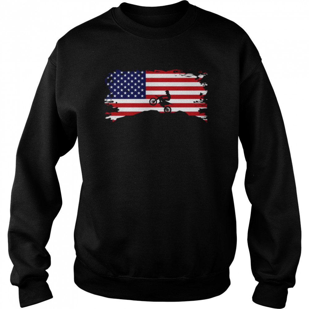 American Flag Motocross Apparel Motocross Dirt BikeShirt Shirt Unisex Sweatshirt