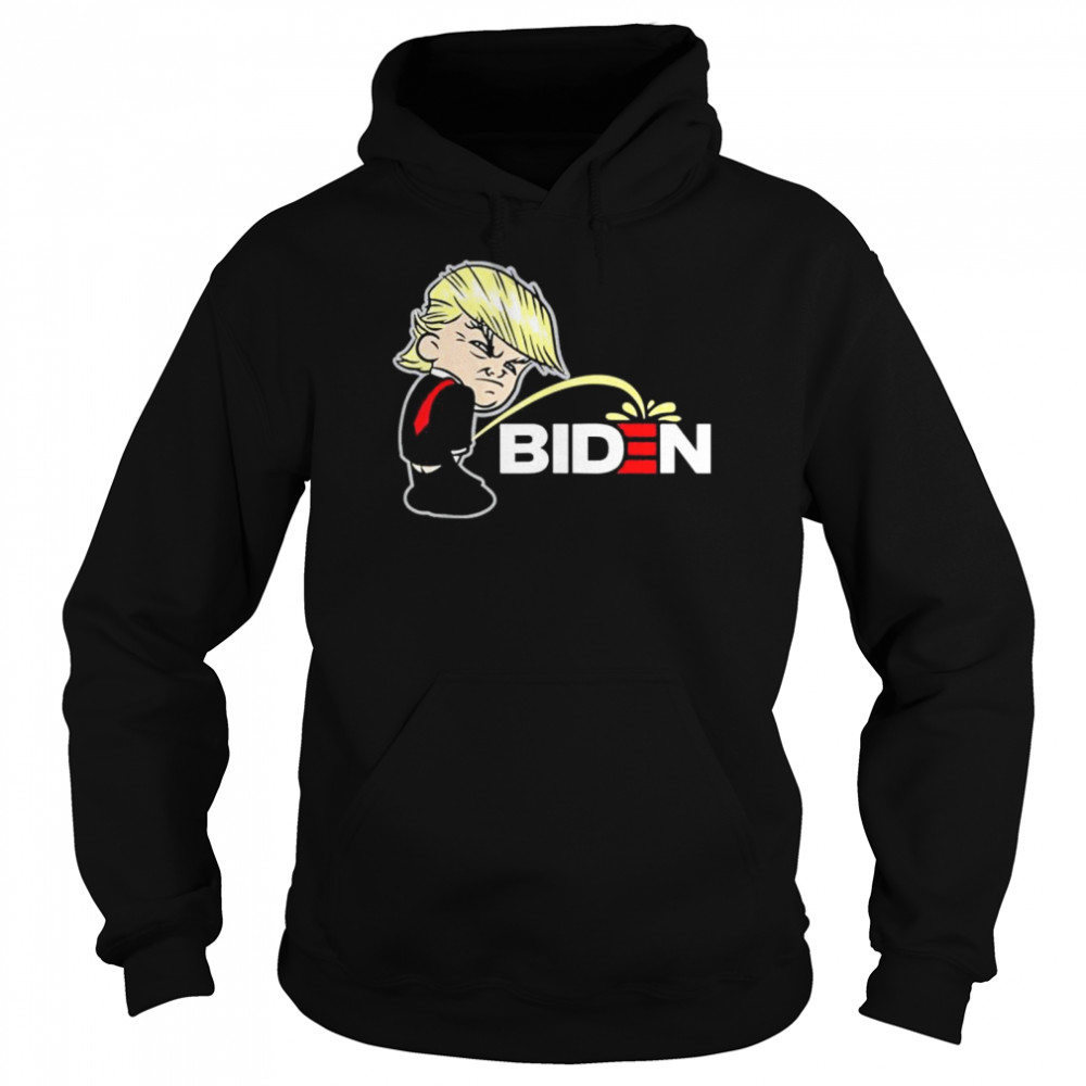 AntI Biden Trump peeing pissing on Biden political  Unisex Hoodie