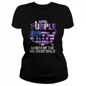 April Purple Month Of The Military Child Month US Flag T-Shirt Classic Women's T-shirt