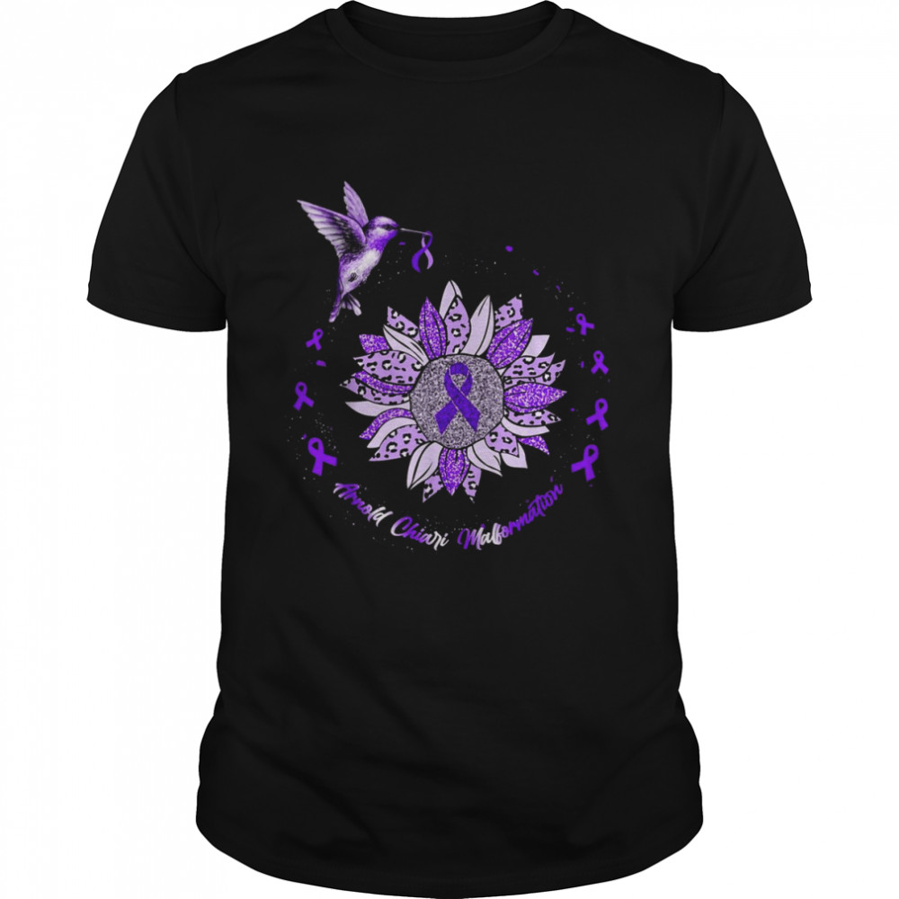 Arnold Chiari Malformation Awareness Sunflower Hummingbird RShirt