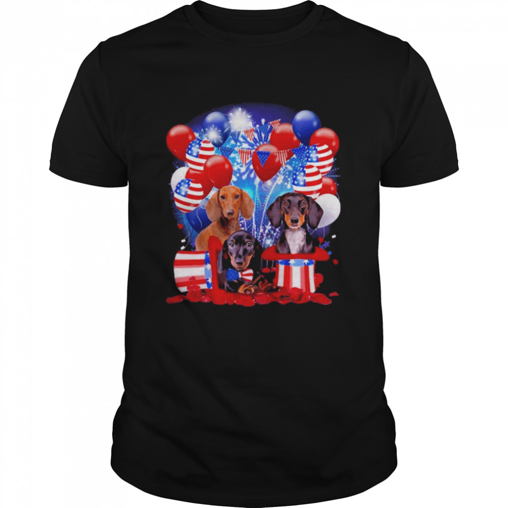 Balloons Fireworks Dachshund Ballons Fireworks Shirt