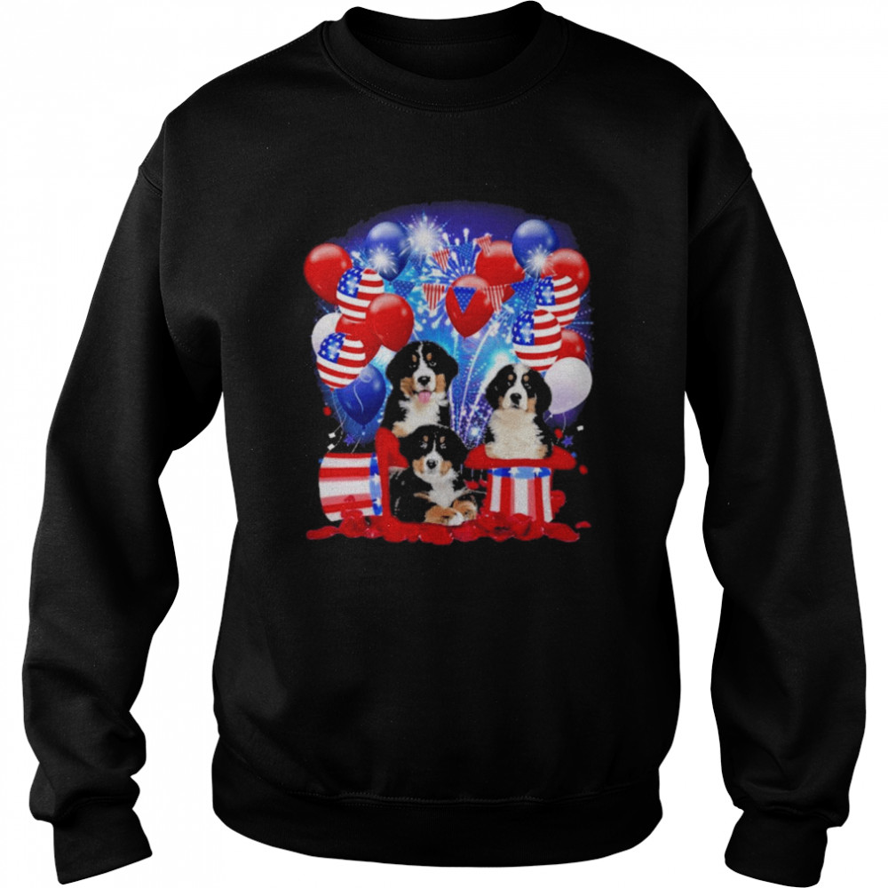 Bernese Mountain Balloons Fireworks Shirt Unisex Sweatshirt