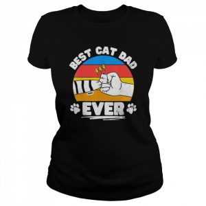 Best cat dad ever retro vintage fathers day 2022 cat lovers  Classic Women's T-shirt