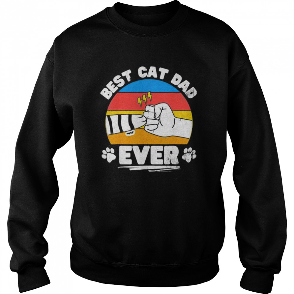 Best cat dad ever retro vintage fathers day 2022 cat lovers  Unisex Sweatshirt