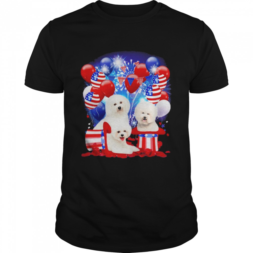 Bichon Frise Balloons Fireworks Shirt