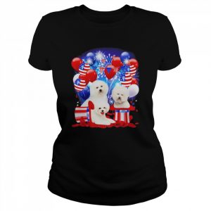 Bichon Frise Balloons Fireworks Shirt Classic Women's T-shirt