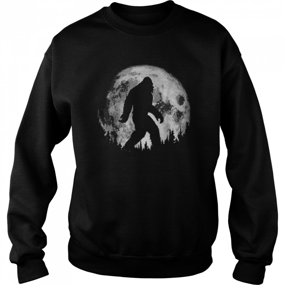 Bigfoot Night Stroll! Cool Full Moon & Trees Sasquatch T-Shirt Unisex Sweatshirt