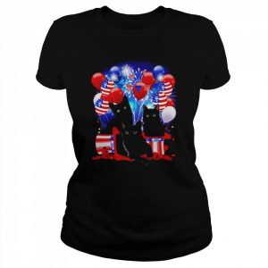 Black Cat Balloons Fireworks Shirt Classic Women's T-shirt