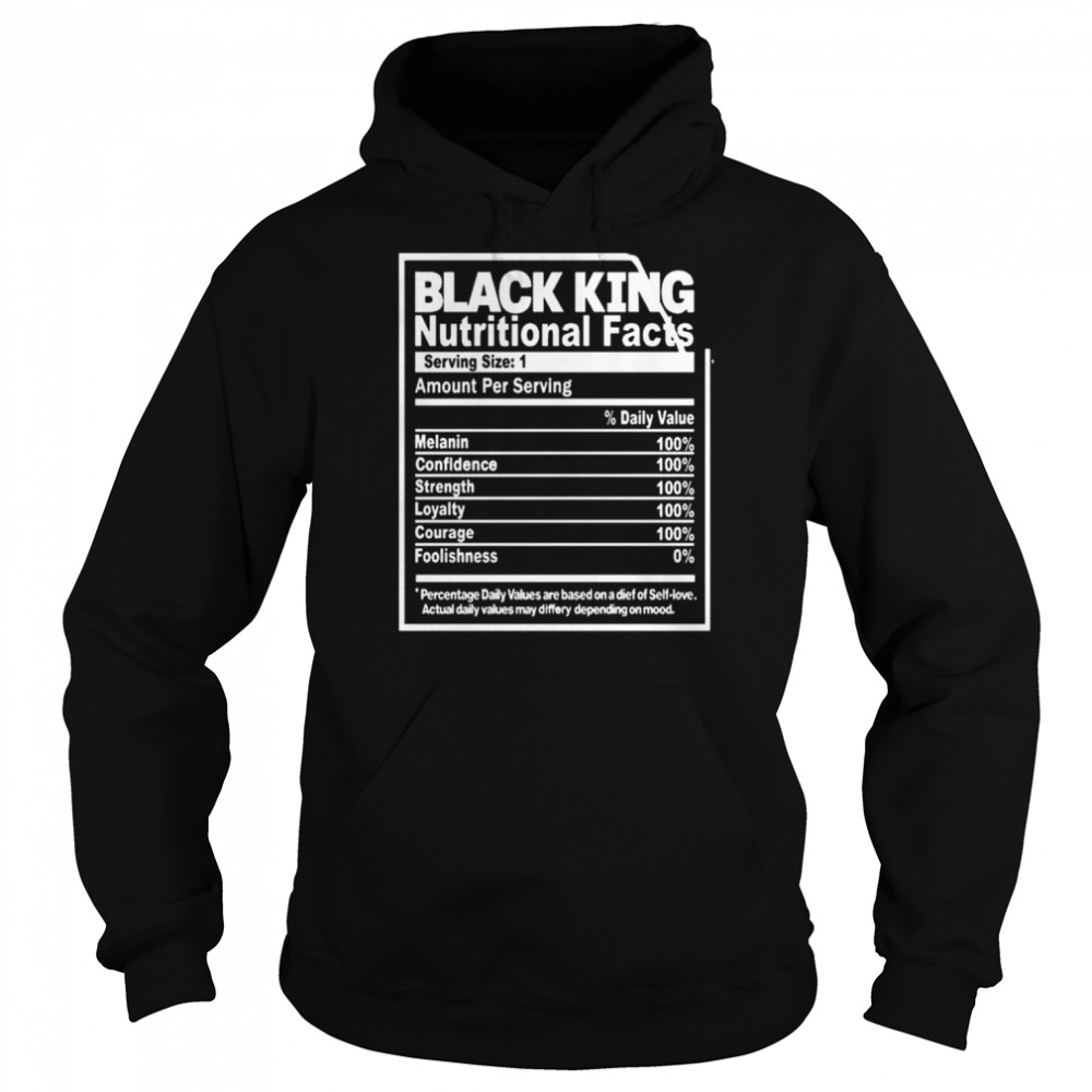 Black king nutritional facts  Unisex Hoodie