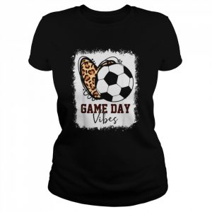 Bleached Soccer Game Day Vibes Leopard Soccer Mom Game DayShirt Shirt Classic Women's T-shirt