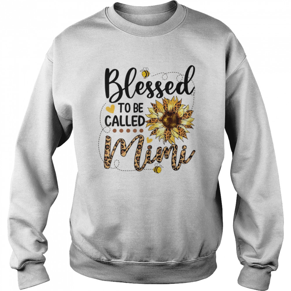 Blessed To Be Called Mimi Leopard Sunflower Bee Shirt Unisex Sweatshirt