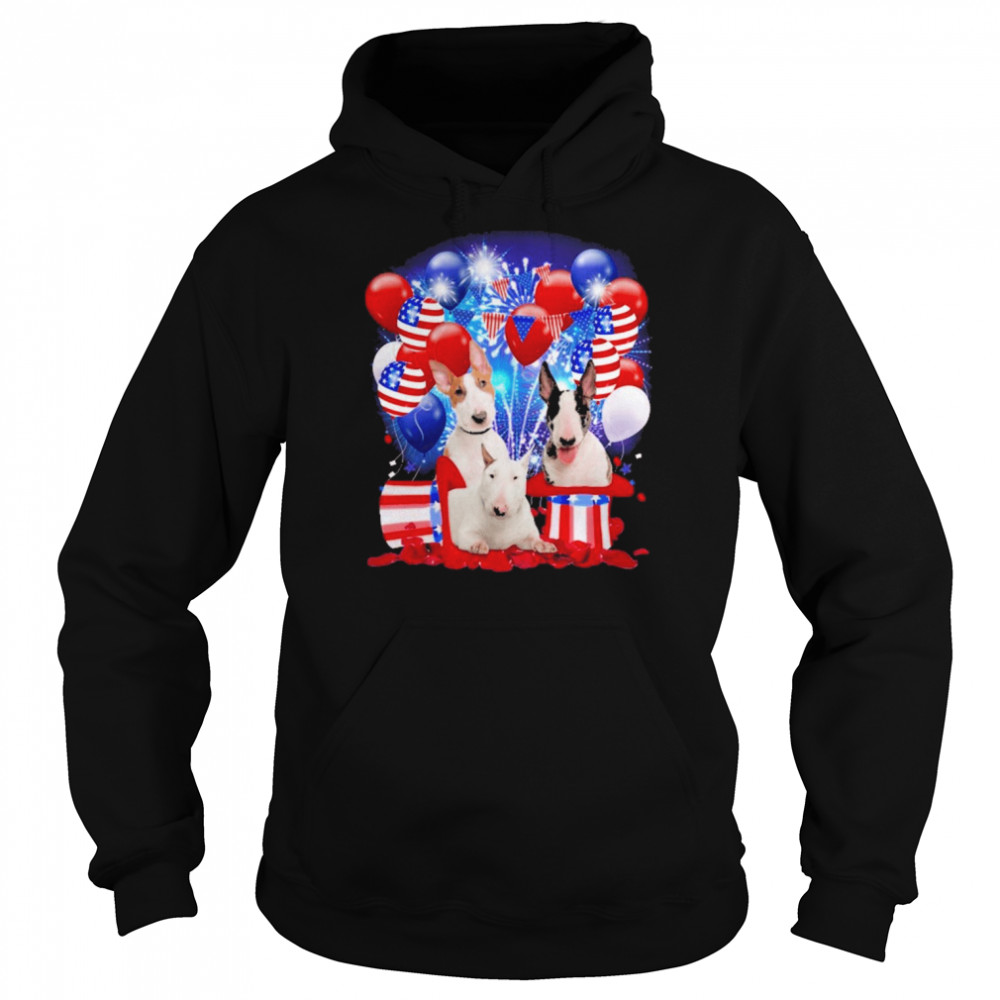 Bull Terrier Balloons Fireworks Shirt Unisex Hoodie