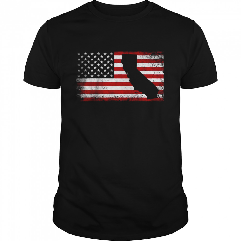 California 4th of July American Flag USA T-Shirt