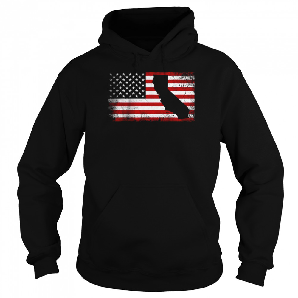 California 4th of July American Flag USA T-Shirt Unisex Hoodie