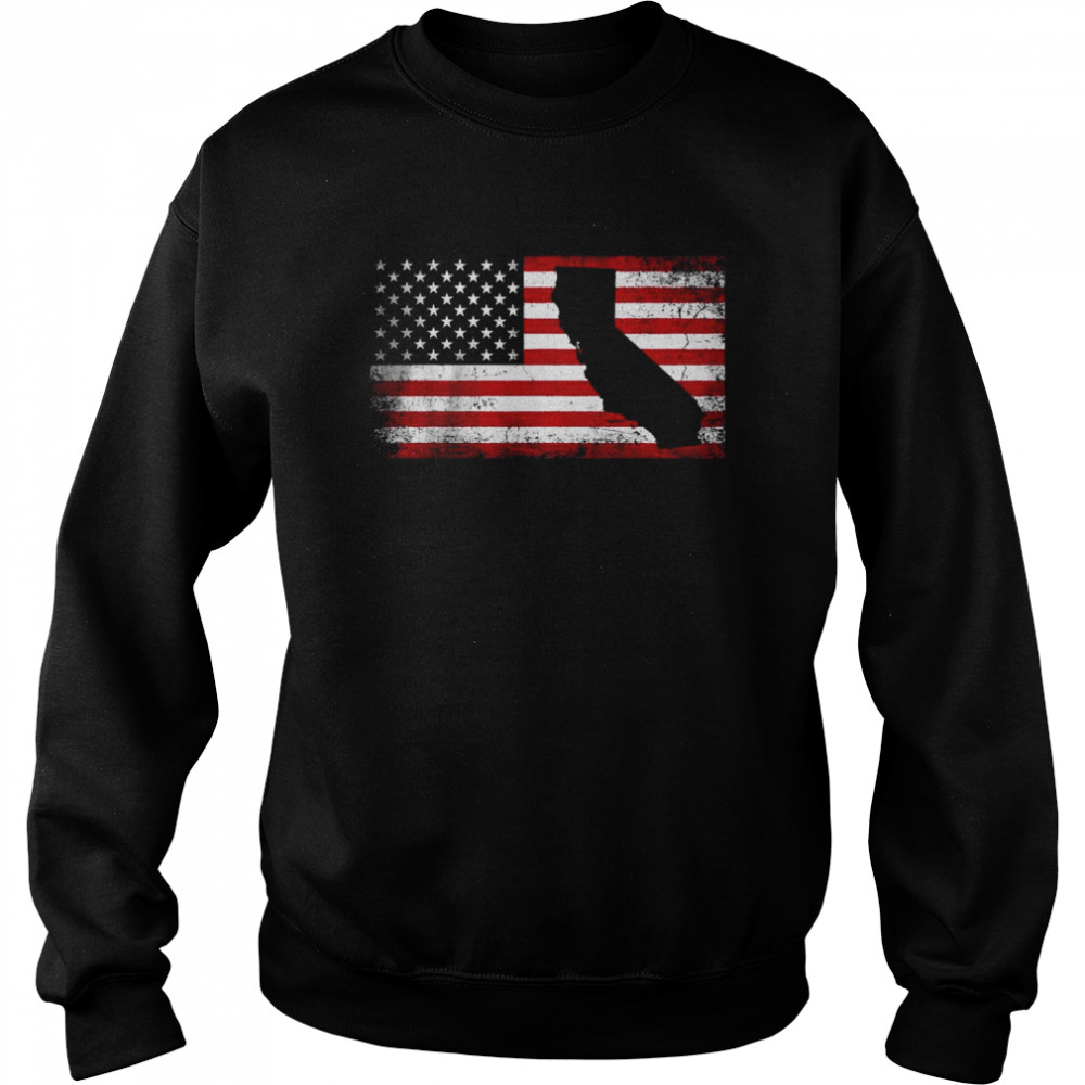 California 4th of July American Flag USA T-Shirt Unisex Sweatshirt