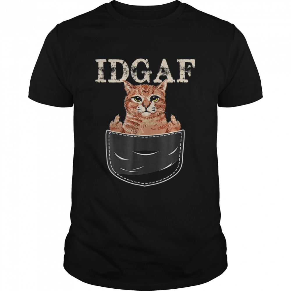 Cat Flipping Off In Pocket I Do What I Want Cat Shirt