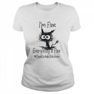 Cat I’m Fine Everything Is Fine 2nd Grade Teacher Shirt Classic Women's T-shirt