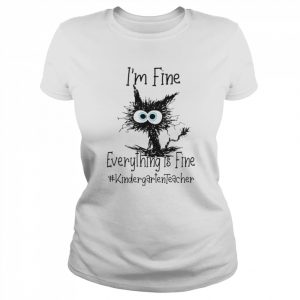 Cat I’m Fine Everything Is Fine Kindergarten Teacher Shirt Classic Women's T-shirt