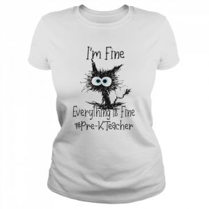 Cat I’m Fine Everything Is Fine Pre-K Teacher Shirt Classic Women's T-shirt