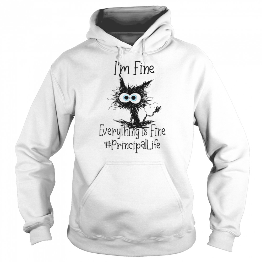 Cat I’m Fine Everything Is Fine Principal Life Shirt Unisex Hoodie