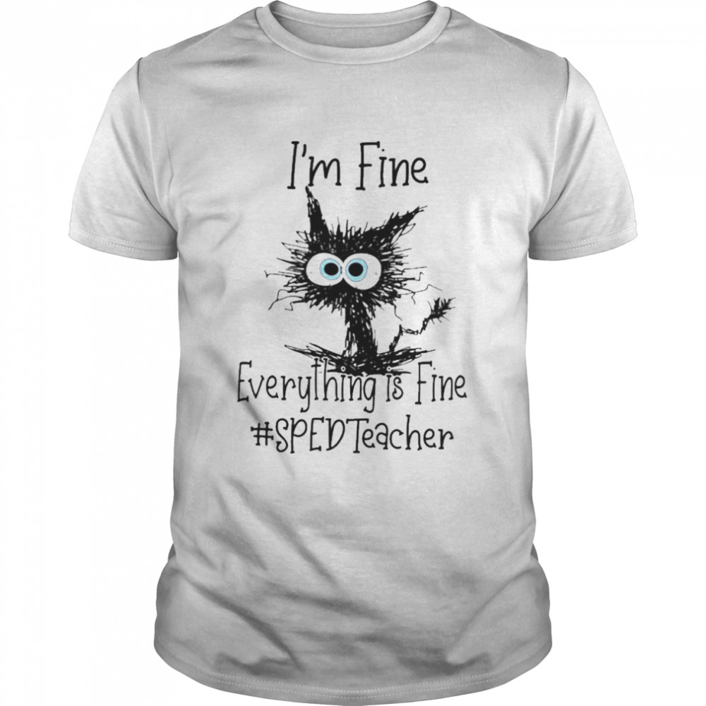 Cat I’m Fine Everything Is Fine SPED Teacher Shirt