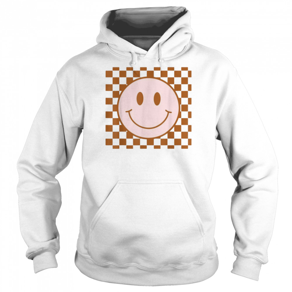 Checkered Pattern Smiley Face Retro Smile Face MemeShirt Unisex Hoodie