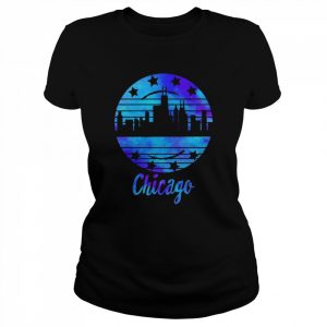 Chicago Flag Skyline Illinois USA Souvenir Chicago Flag Shirt Classic Women's T-shirt