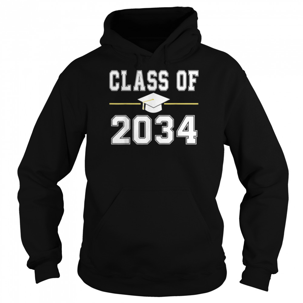 Class Of 2034 Grow With Me Graduation First Day of School Shirt Unisex Hoodie