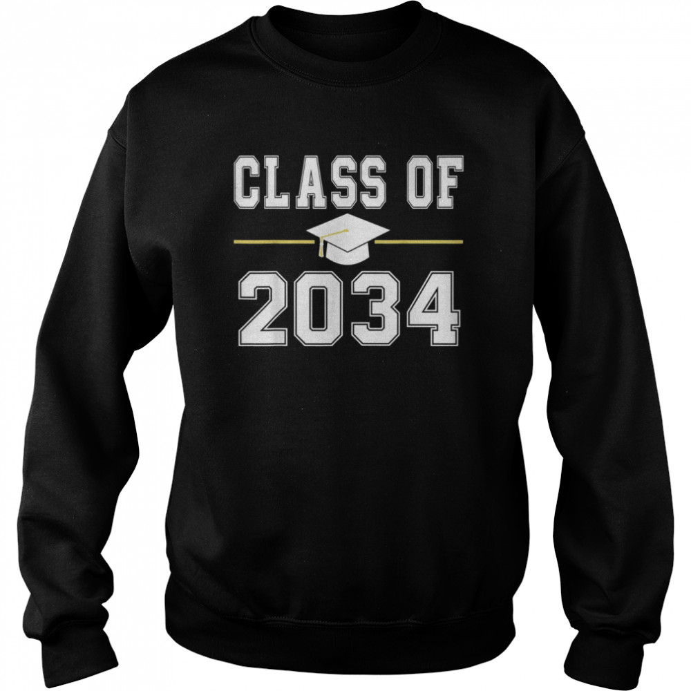 Class Of 2034 Grow With Me Graduation First Day of School Shirt Unisex Sweatshirt