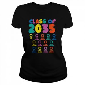 Colorful Class Of 2035 Checklist Kindergarten Grow With Me Shirt Classic Women's T-shirt