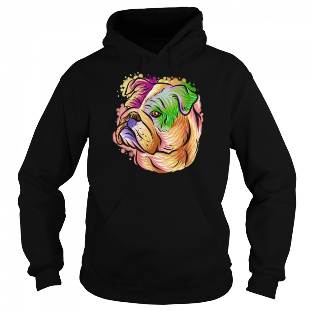 Colorful Pop Art Bulldog Dog Mom Mother’s Day Shirt Unisex Hoodie