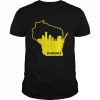 Cool Yellow Wisconsin State Outline Milwaukee City Skyline Shirt Classic Men's T-shirt