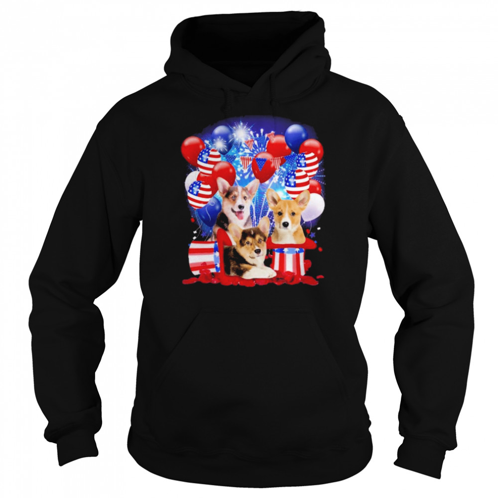 Corgi Ballons Fireworks Balloons Fireworks Shirt Unisex Hoodie