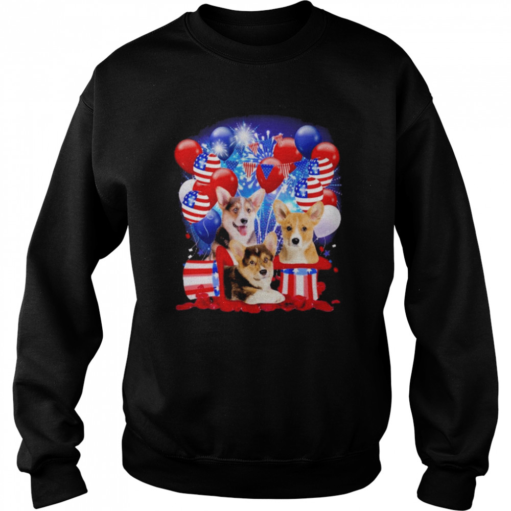 Corgi Ballons Fireworks Balloons Fireworks Shirt Unisex Sweatshirt