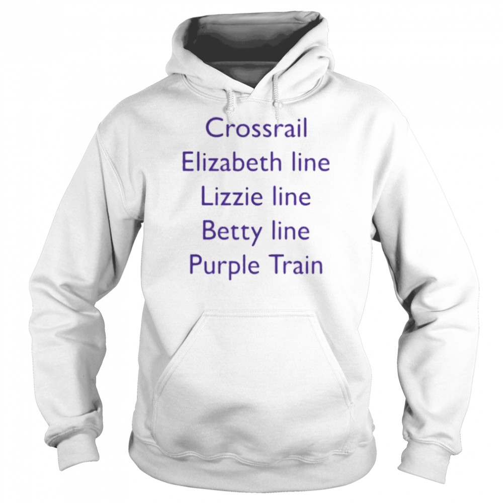 Crossrail Elizabeth Line Lizzie Line Betty Line Purple Train Shirt Unisex Hoodie