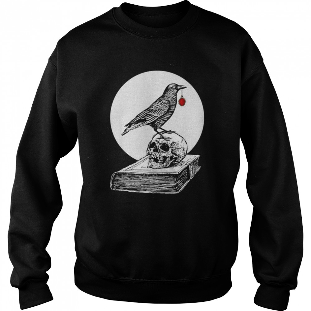 Crow skull magical alchemy gothic occult full moon  Unisex Sweatshirt