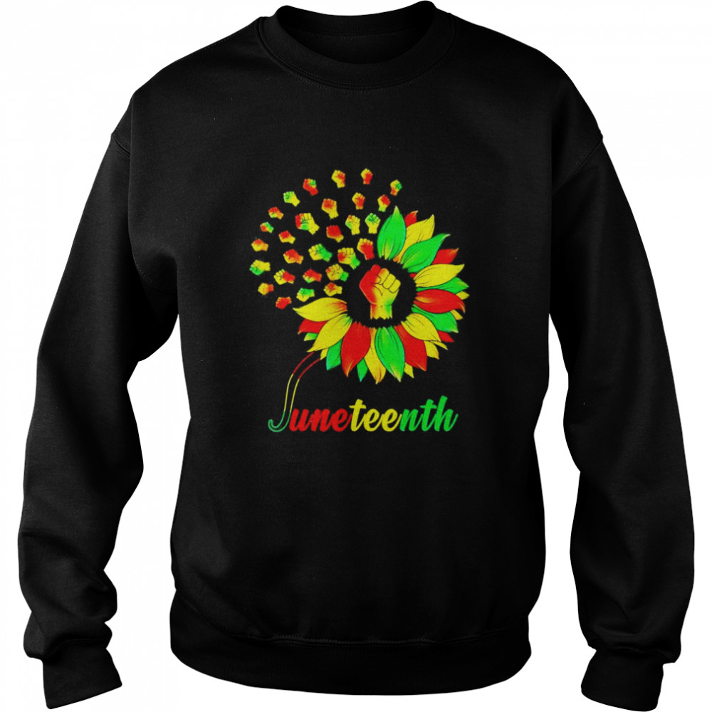 Cute juneteenth fist sunflower black african American  Unisex Sweatshirt