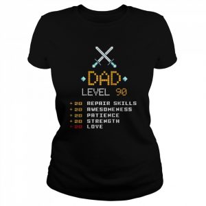 Dad Stats Pixel Arcade Spielfigur Level 90 Raglan Shirt Classic Women's T-shirt