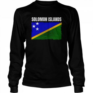 Distressed Solomon Islands Flag Solomon Islander Shirt Long Sleeved T-shirt